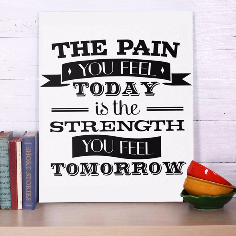 1 PC Motivational Print Canvas Poster, The Pain You Feel Today, Fitness Motivation, Inspirational Wall Phrase  Wall Art